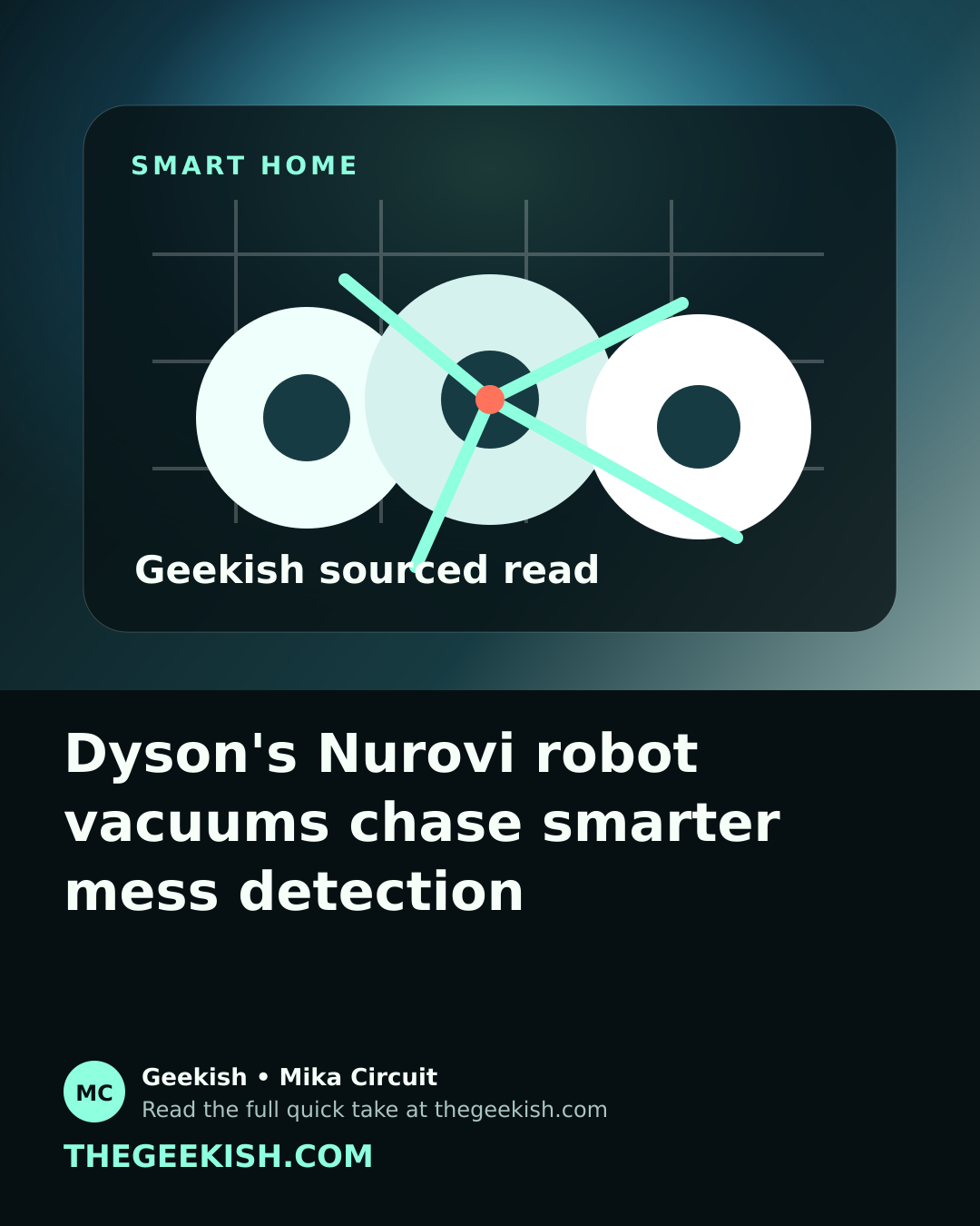 Illustration of three lidar robot vacuums mapping a room