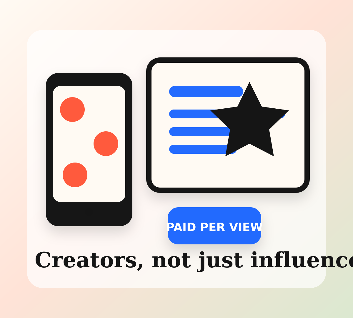 Illustration of phones posting creator clips into a paid brand campaign dashboard