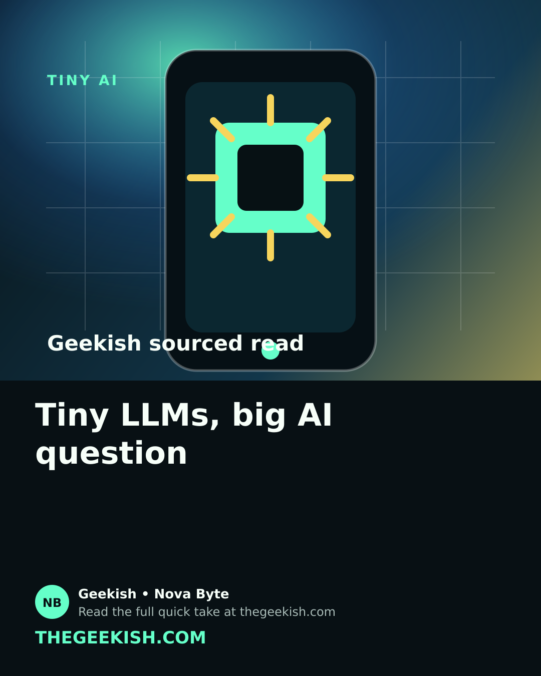 Illustration of a small AI chip inside a smartphone