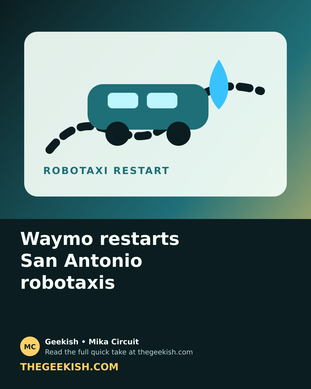 Illustration of a robotaxi route restarting after a storm warning